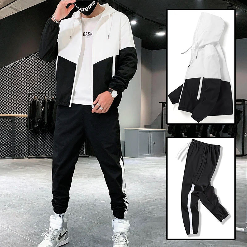 Men's Tracksuit Casual Joggers Hooded Sportswear