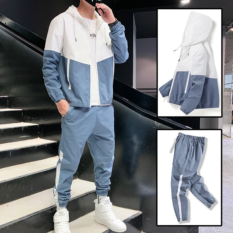 Men's Tracksuit Casual Joggers Hooded Sportswear
