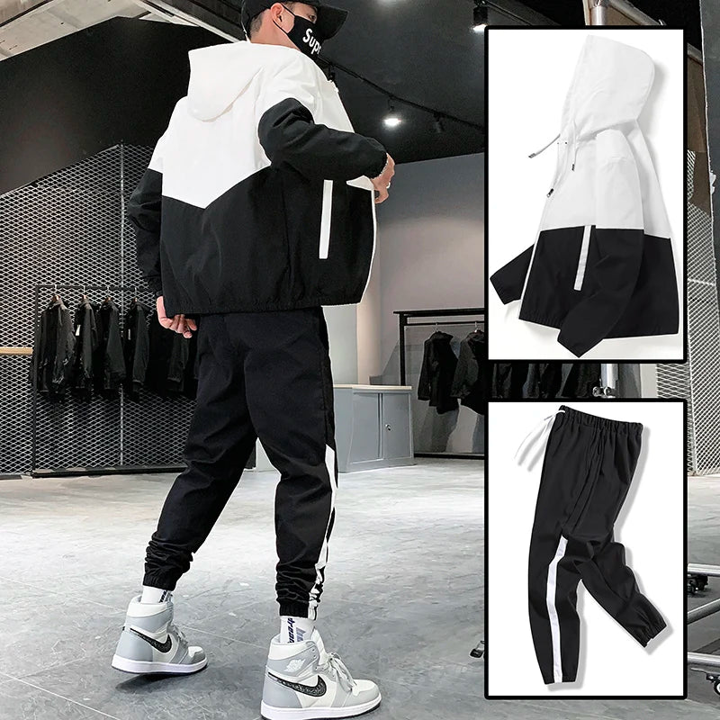 Men's Tracksuit Casual Joggers Hooded Sportswear