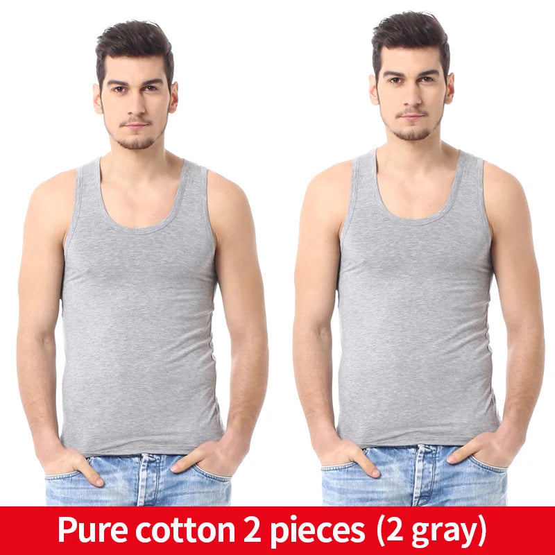 Men's Solid Color Cotton Tank Top