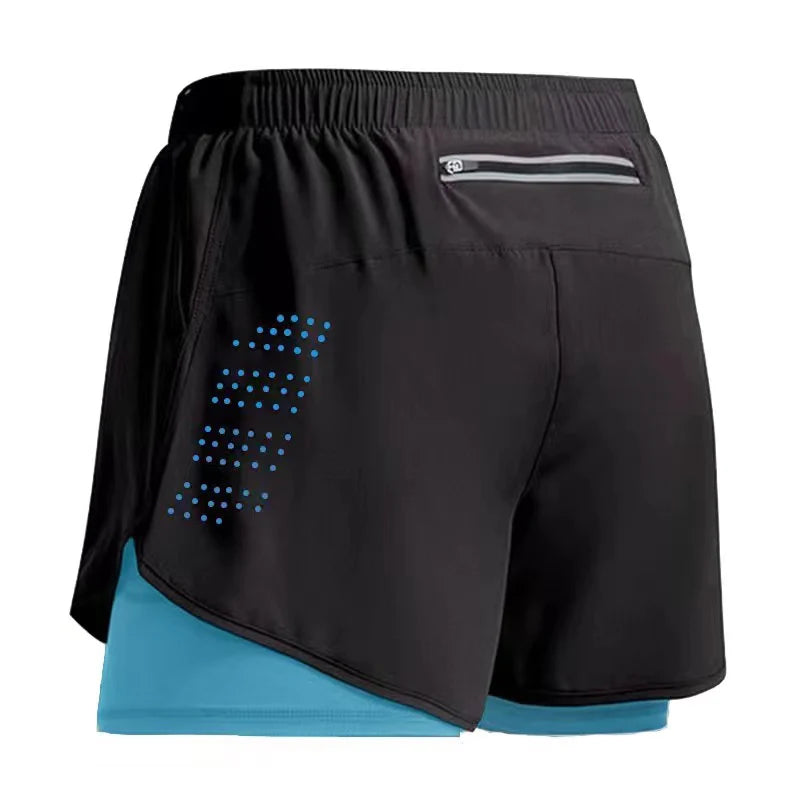 Men Running Shorts Gym Sports Shorts 2 In 1 For Fitness Training