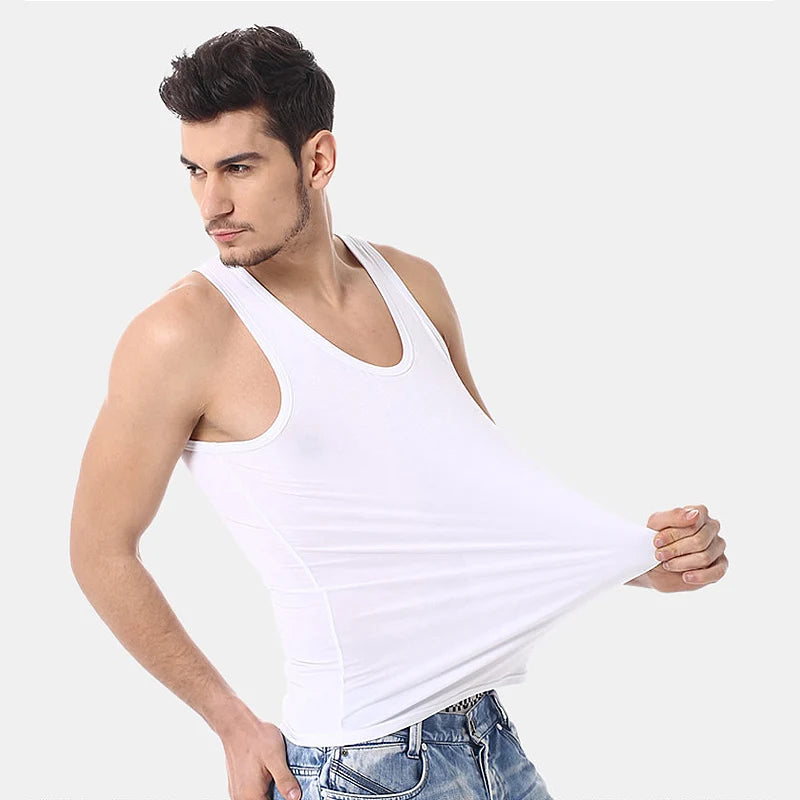 Men's Solid Color Cotton Tank Top