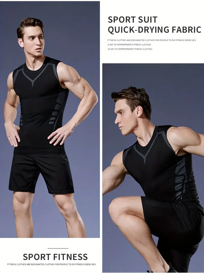 Men's Sleeveless Quick Dry Compression Tank Top For Training Fitness