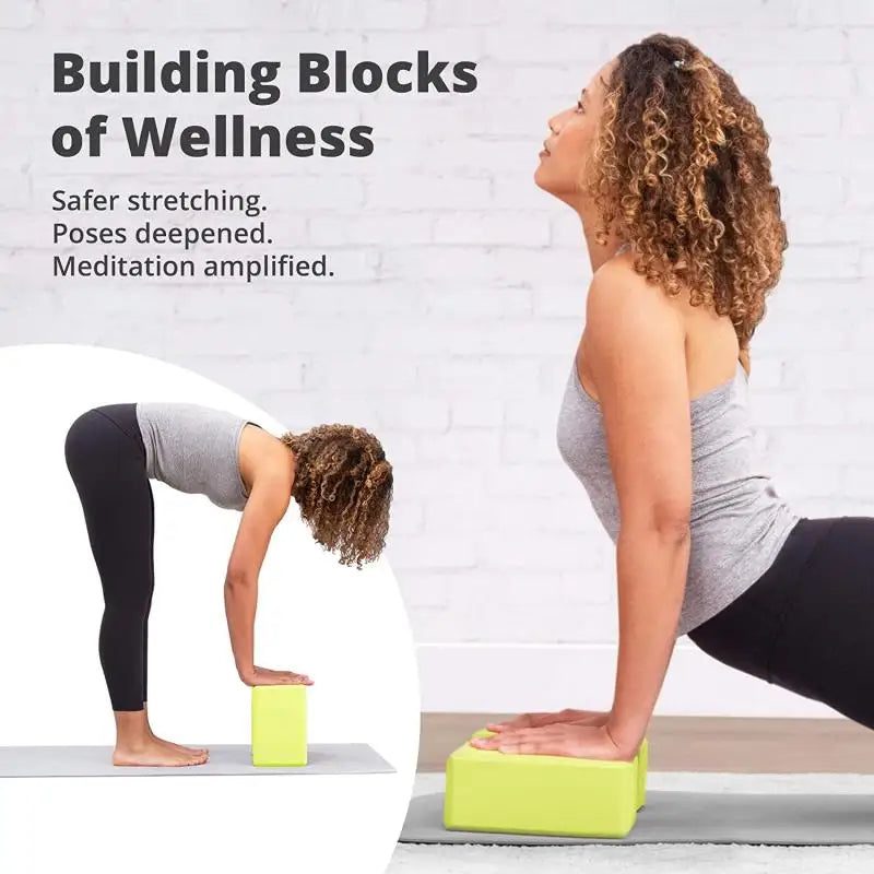 2 Pack Gym Blocks Foam Brick Training Exercise Fitness Equipment Yoga Blocks