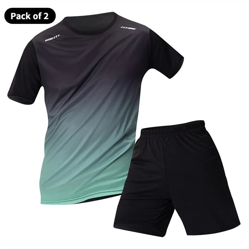 2 Piece Short Sleeved Sports Fit For Men