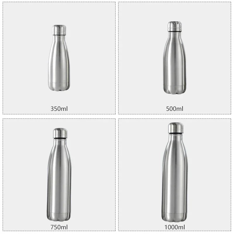 0.75/1 Liter Stainless Steel Water Bottle For Outdoor Camping Hiking Sports