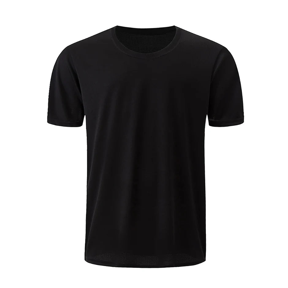 Men's Solid Color Sports Short Sleeve Fitness Shirt