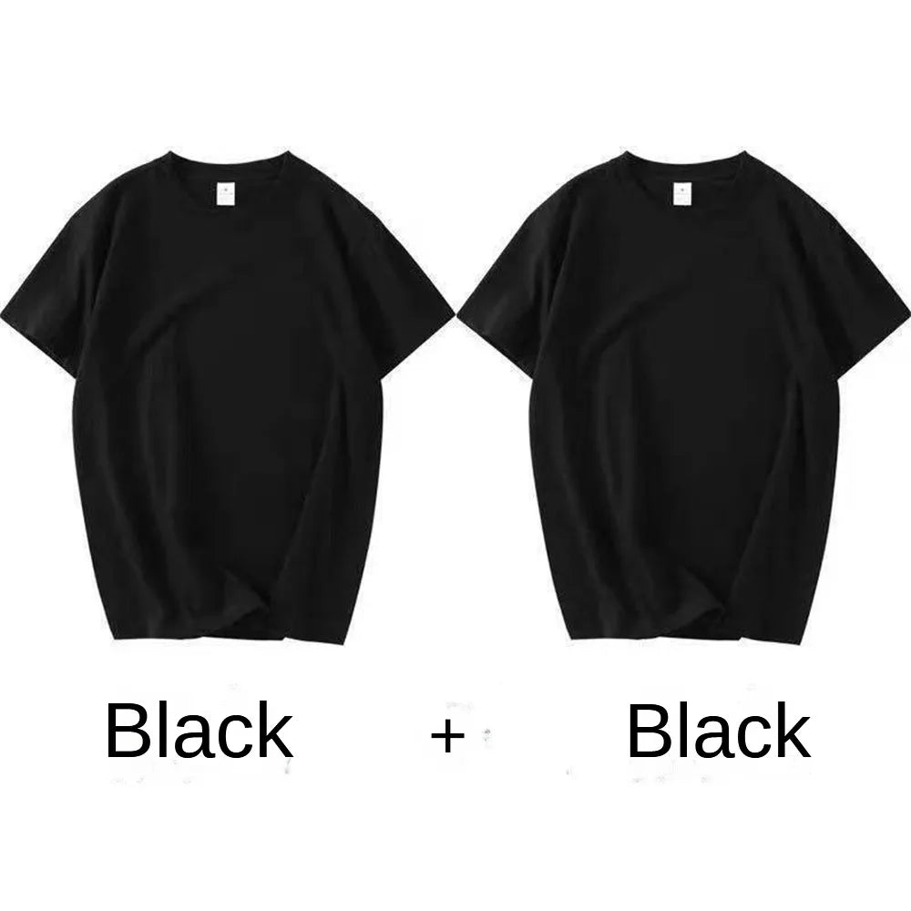 2 Pack 100% Cotton Solid T Shirts Men and Women