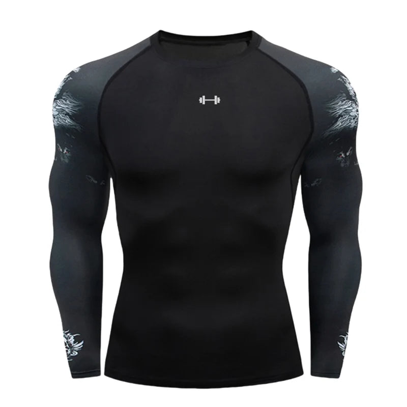 Gym Compression Dry Fit Men's Long Sleeve Fitness T-shirt