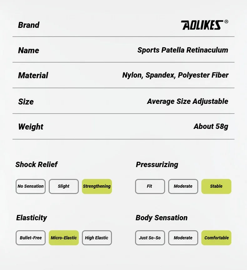 Patella Knee Strap With Silicone Pad For Patellar Tendon Support Adjustable Compression Sports Brace