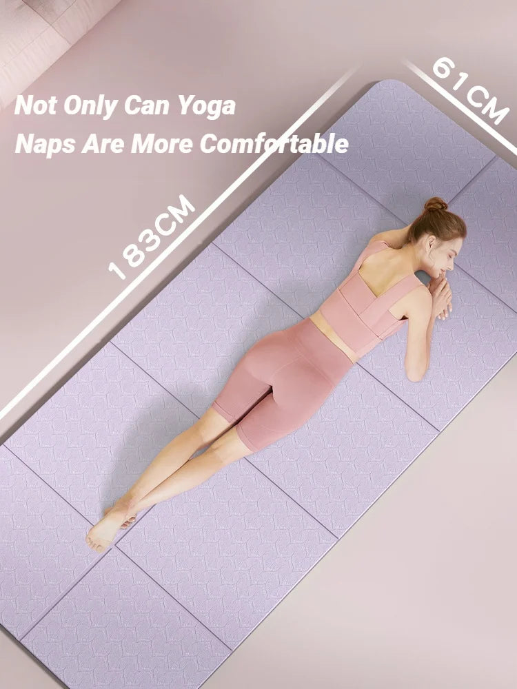 Foldable Yoga Mat Eco Friendly Folding Travel Fitness Double Sided Non-Slip For Workouts