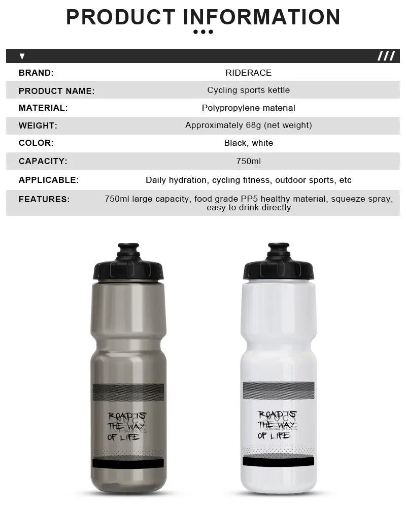 Water Bottle 750ML Plastic For Outdoor Sports