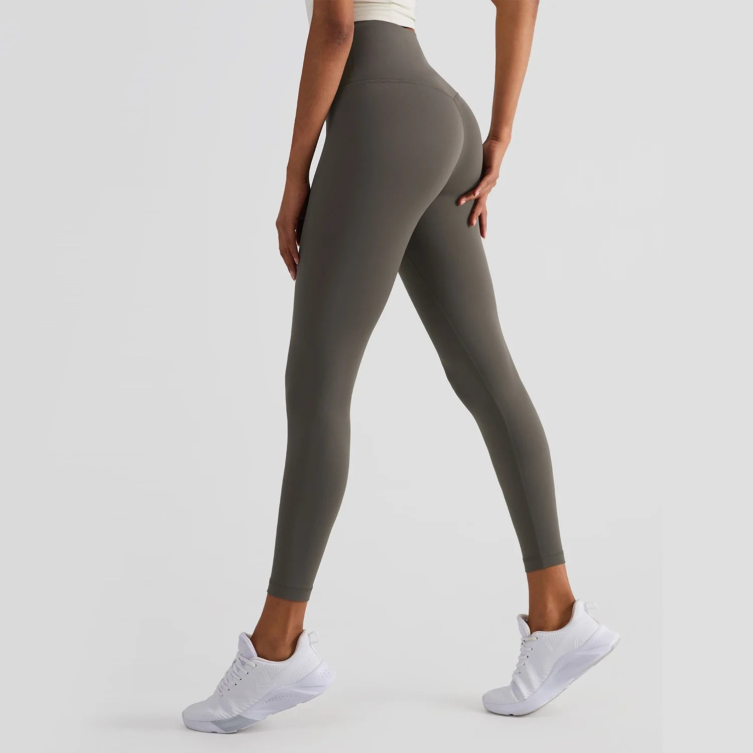 Solid Color High Waist Yoga Leggings For Women