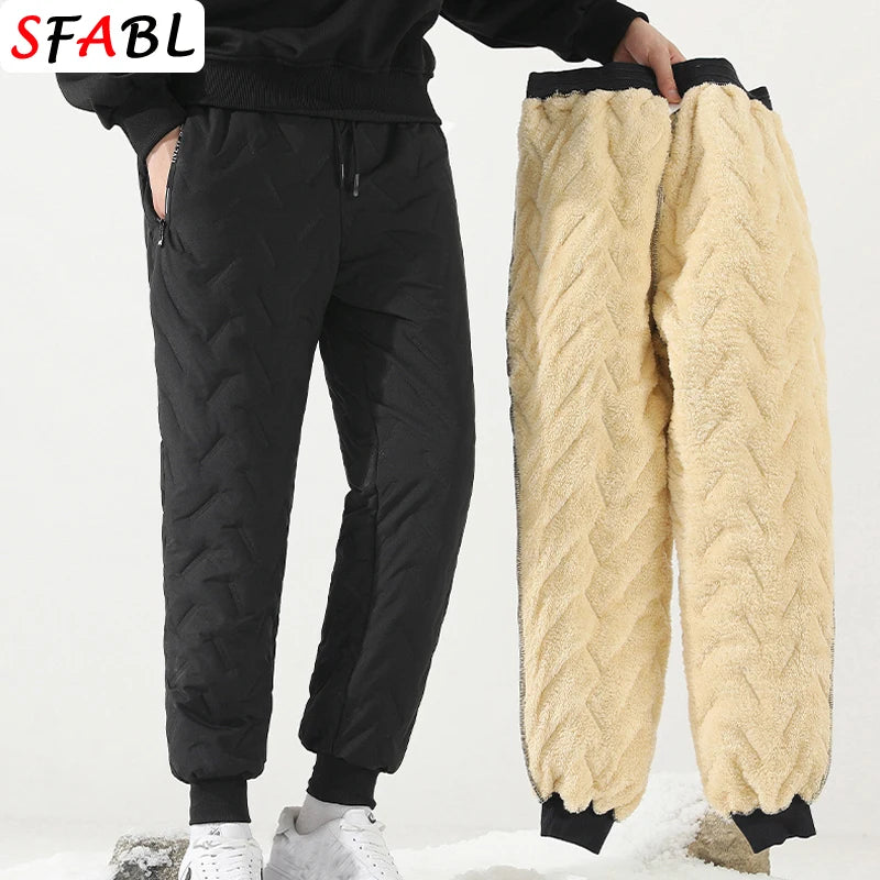 Thick Warm Winter Sweatpants for Men Thermal Trousers
