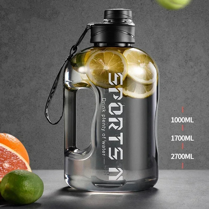 1.7L/2.7L Large Capacity Water Bottle For Fitness Sports