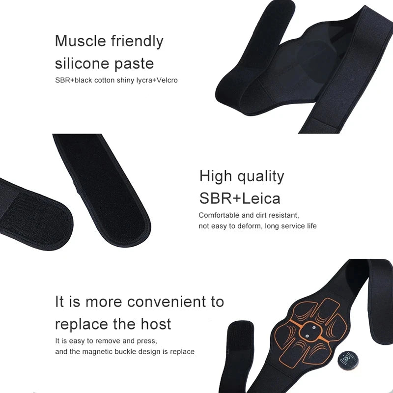 Electric Abdominal Muscle Stimulator EMS Trainer Belt Home Gym Fitness Slimming Massager