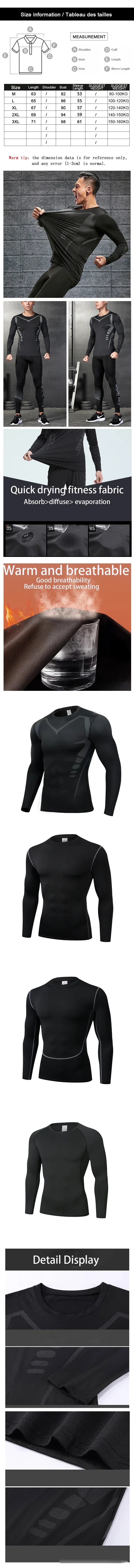 Men's Long Sleeve Compression Shirt for Running and Fitness