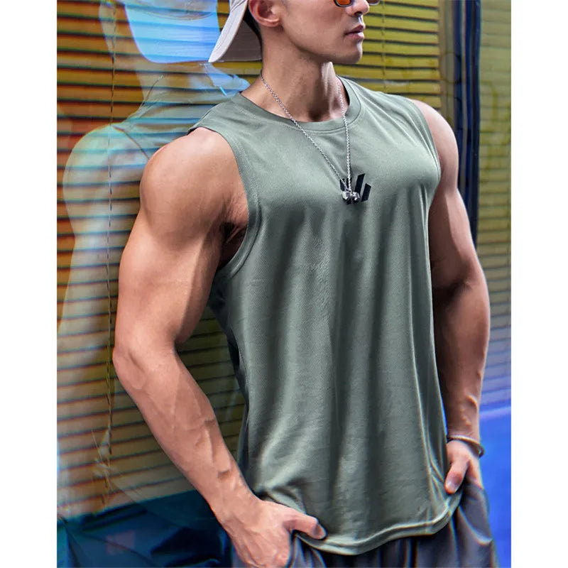 Gym Shirt Sleeveless Tank Top for Men Fitness and Sports