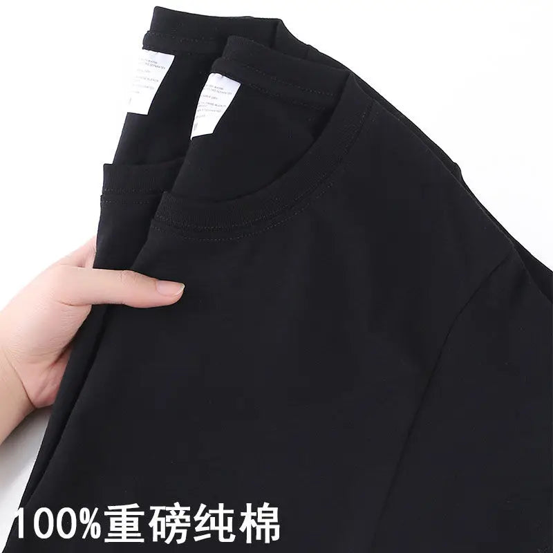 100% Cotton T-shirt Men Women Solid Color