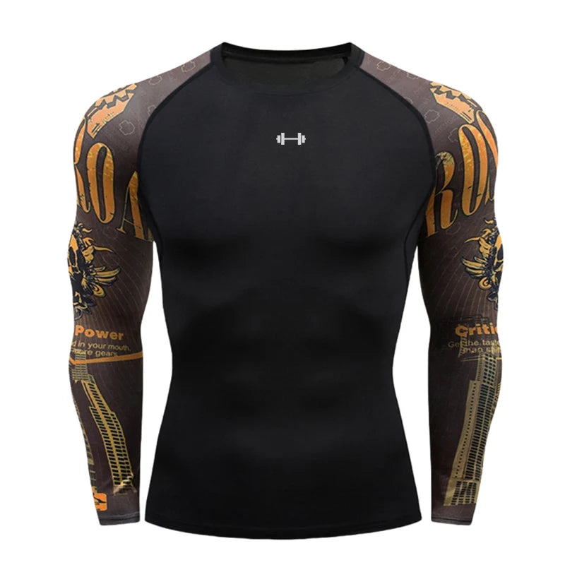Gym Compression Dry Fit Men's Long Sleeve Fitness T-shirt