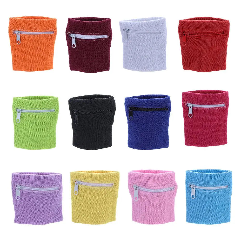 1 Piece Sports Wristband With Zipper Wrist Protection Absorbent Sleeve Towel