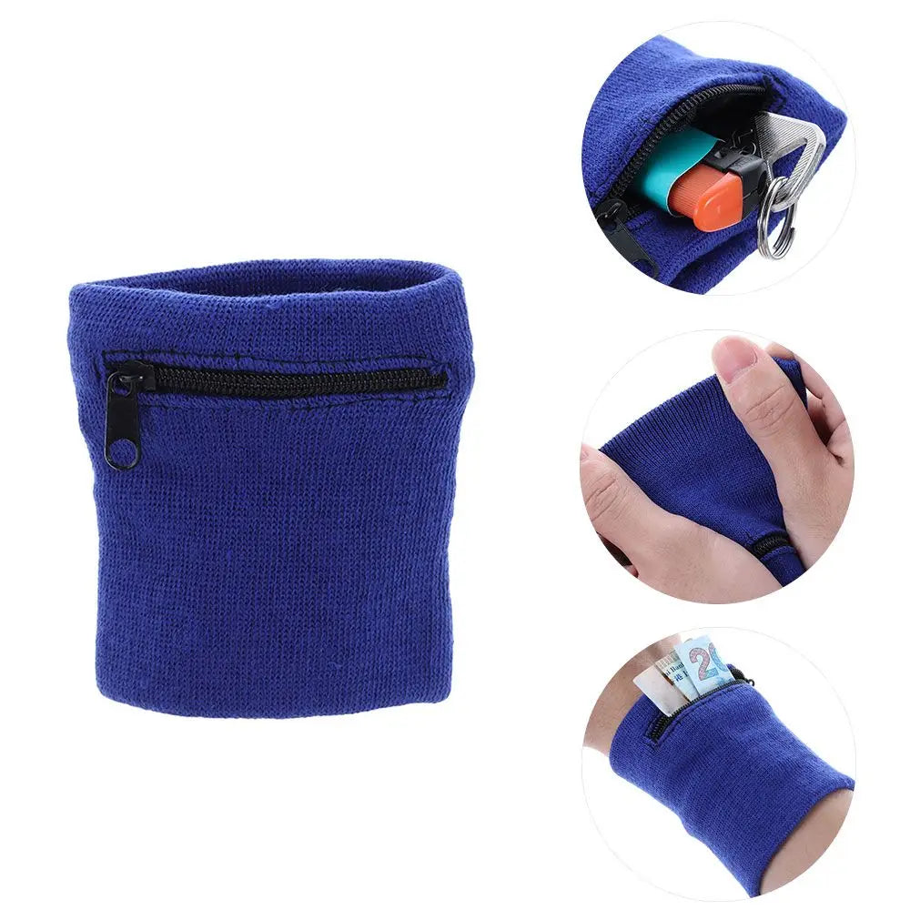 1 Piece Sports Wristband With Zipper Wrist Protection Absorbent Sleeve Towel