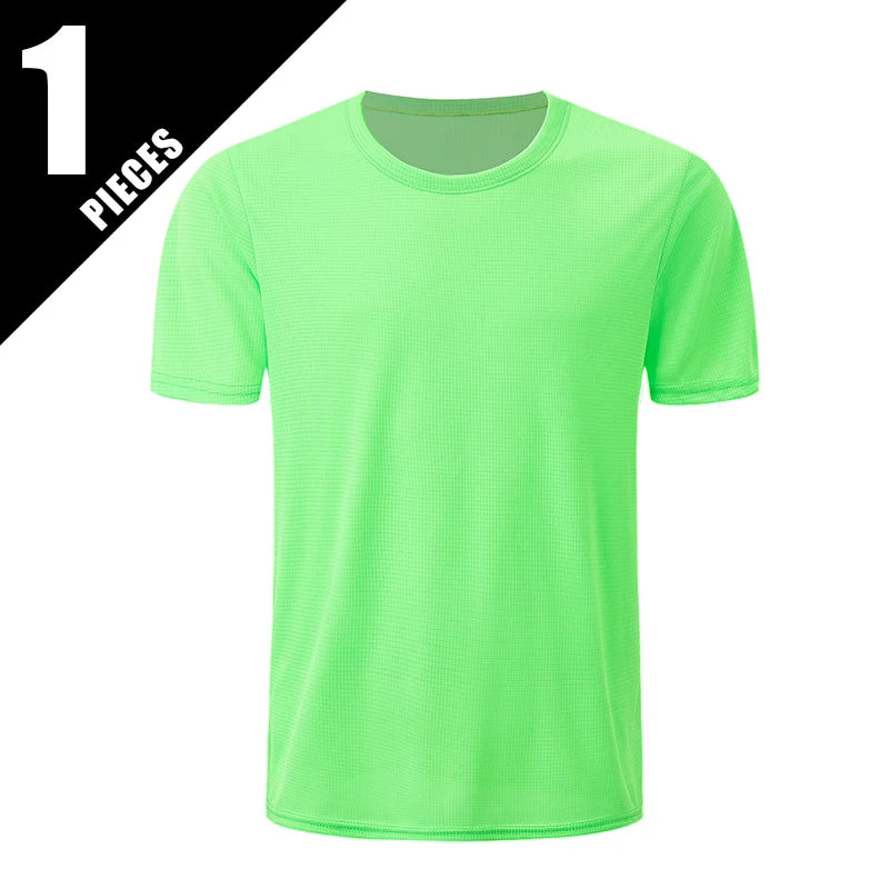 Men's Solid Color Sports Short Sleeve Fitness Shirt