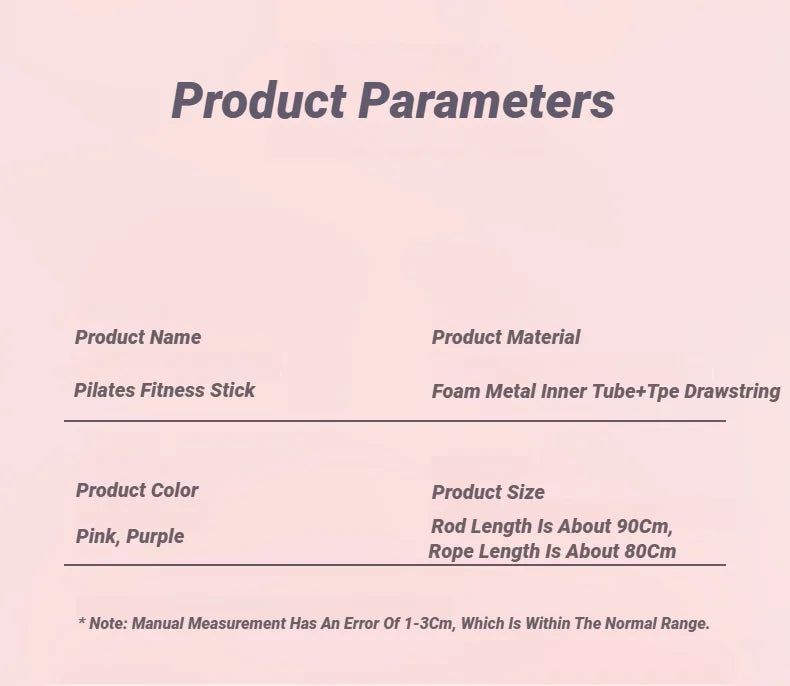 Yoga Pilates Bar Stick With Resistance Band Muscle Toning