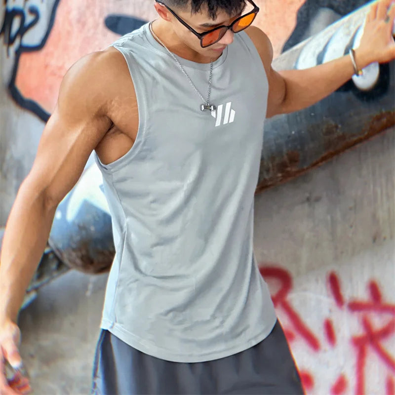 Gym Shirt Sleeveless Tank Top for Men Fitness and Sports