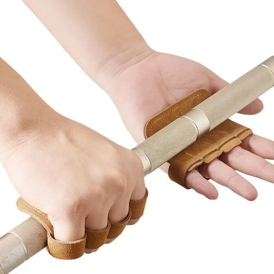 Leather Weight Lifting Training Gloves Palm Protection For Weights