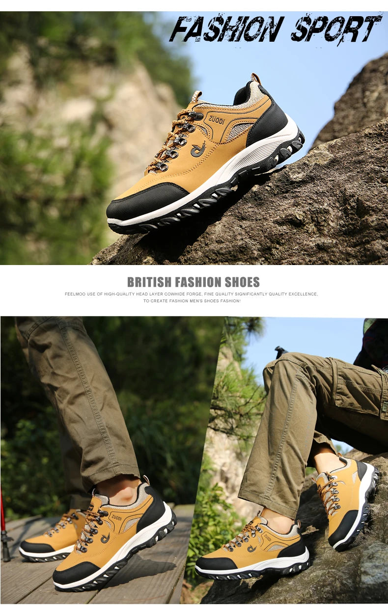 Men's Waterproof Hiking Shoes Outdoor Leather Sports Shoes