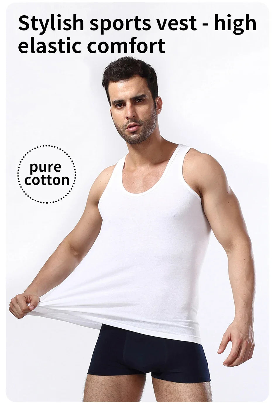 Men's Solid Color Cotton Tank Top