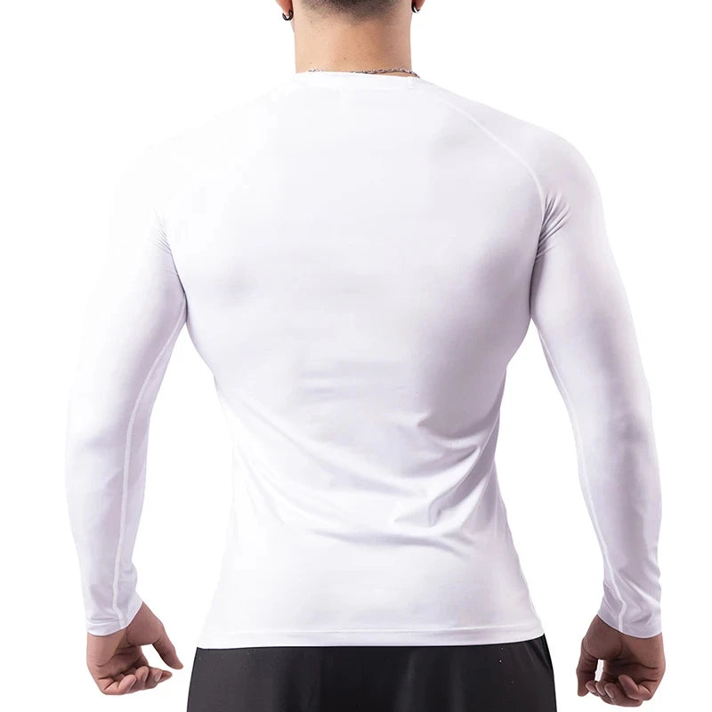 Spider Print Long Sleeve Compression Shirt for Men Fitness