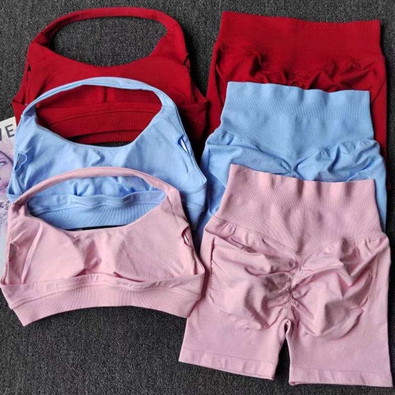 2 Piece Yoga Suit for Women Seamless Fitness Gym Outfit