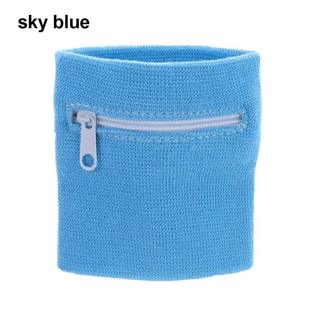 1 Piece Sports Wristband With Zipper Wrist Protection Absorbent Sleeve Towel