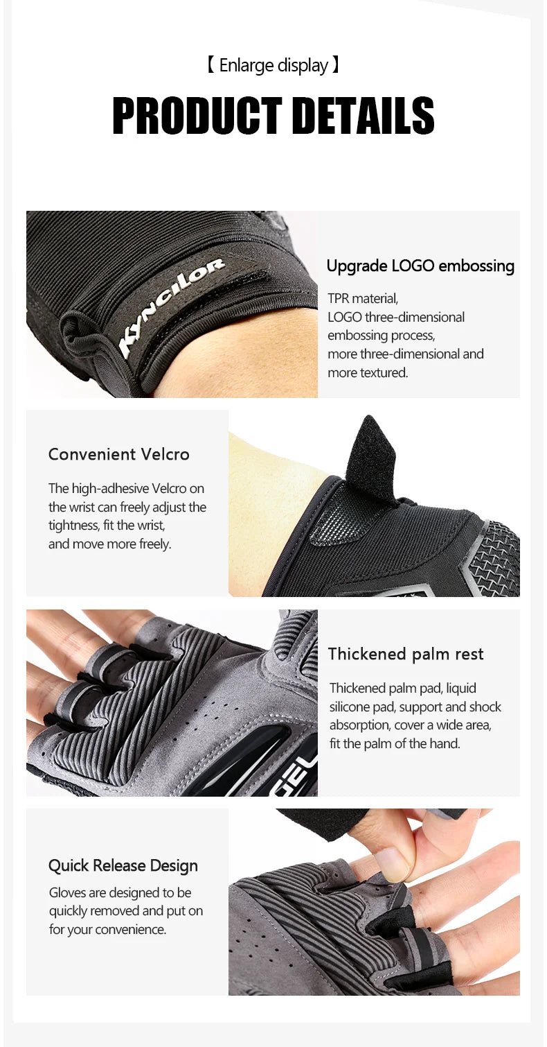 Half-Finger Cycling Gloves Black Silicone Fitness Gloves