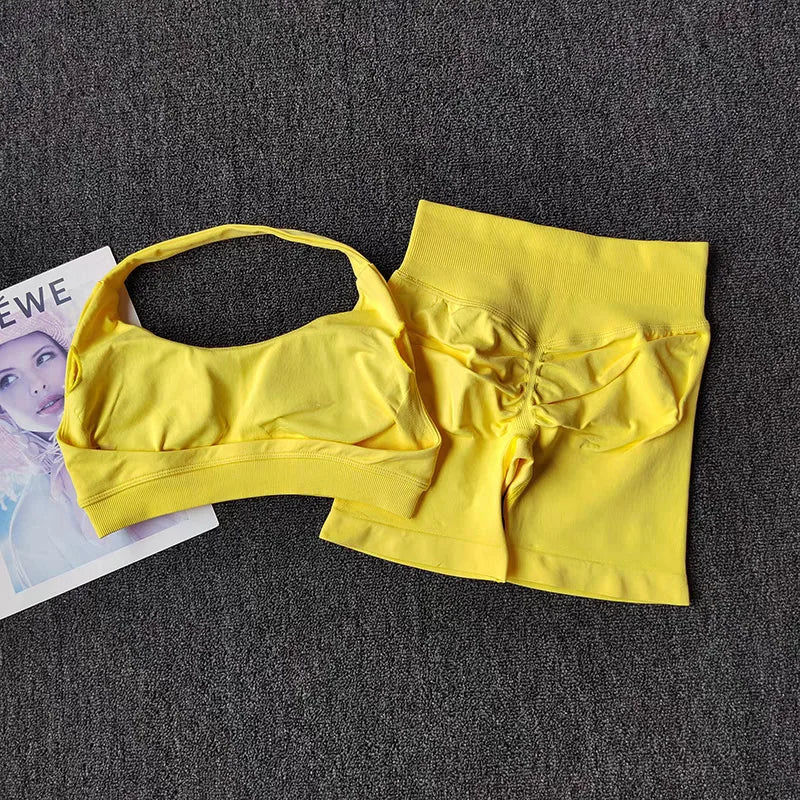 2 Piece Yoga Suit for Women Seamless Fitness Gym Outfit