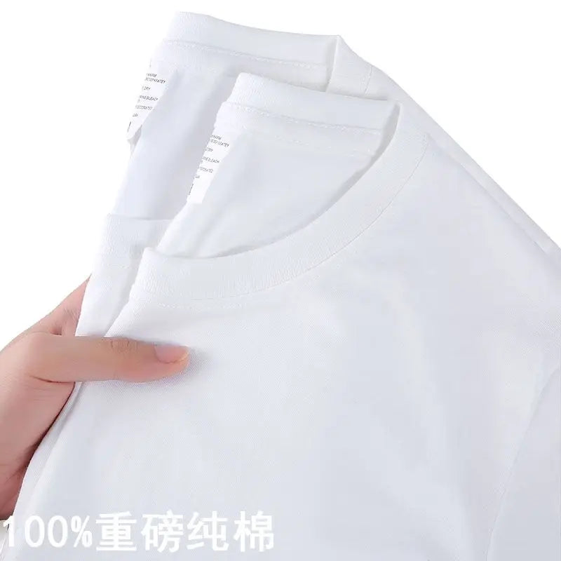 100% Cotton T-shirt Men Women Solid Color