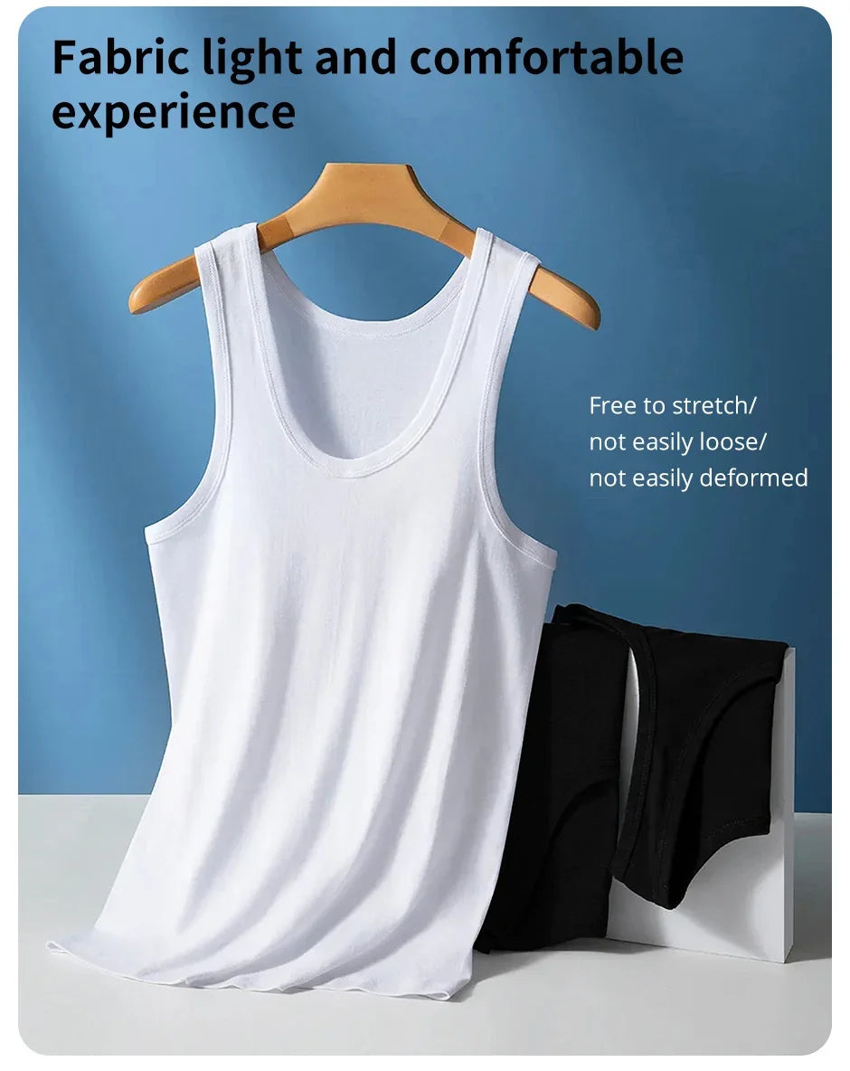 Men's Solid Color Cotton Tank Top