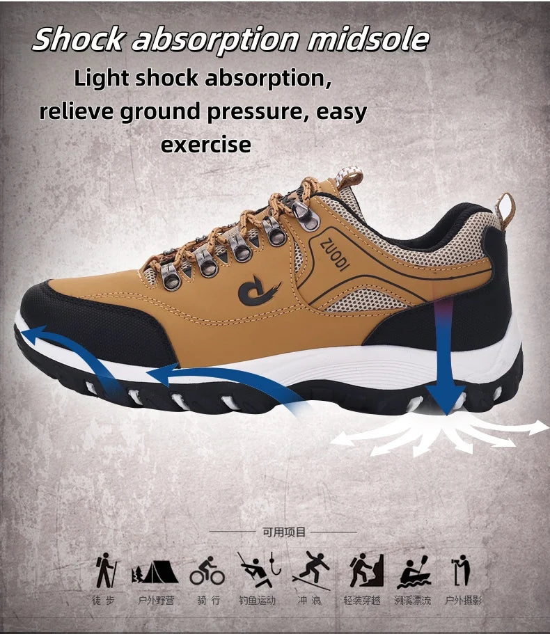 Men's Waterproof Hiking Shoes Outdoor Leather Sports Shoes