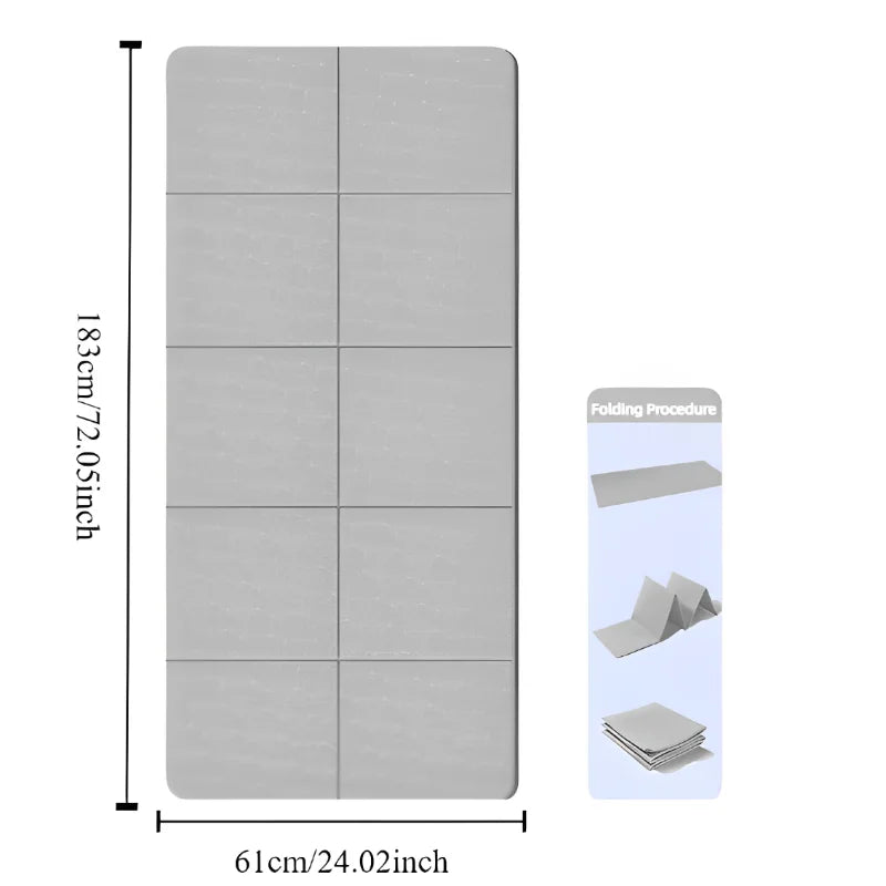 Foldable Yoga Mat Eco Friendly Folding Travel Fitness Double Sided Non-Slip For Workouts