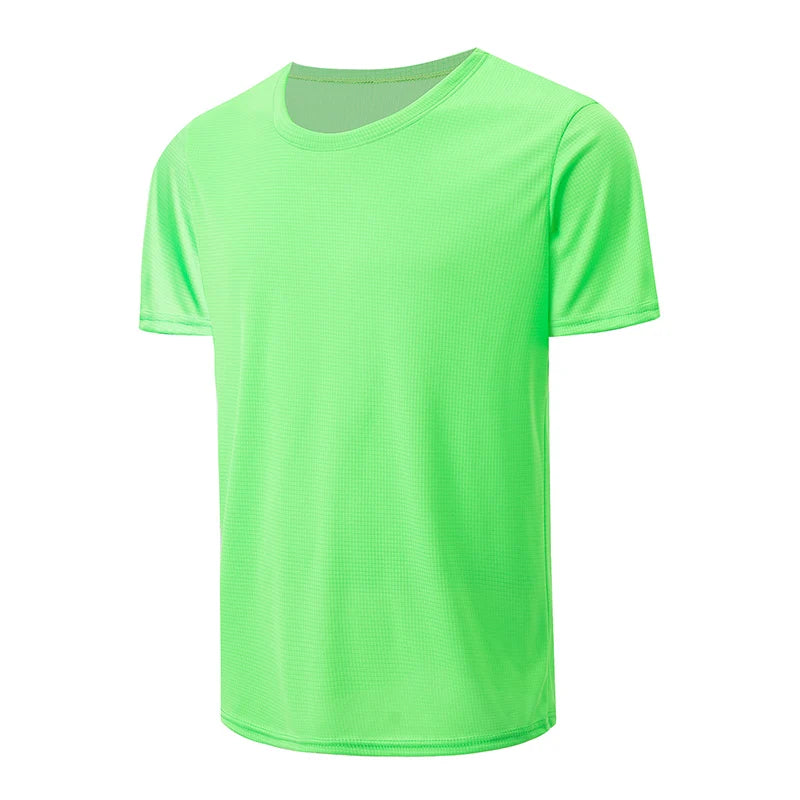 Men's Solid Color Sports Short Sleeve Fitness Shirt