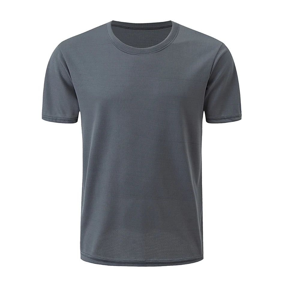 Men's Solid Color Sports Short Sleeve Fitness Shirt