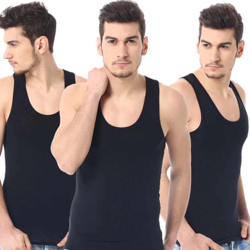 Men's Solid Color Cotton Tank Top