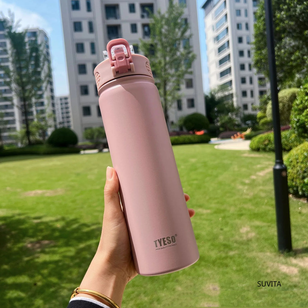 600ML/750ML Thermos Water Bottle With Straw Stainless Steel Thermal Keeps Cold and Heat