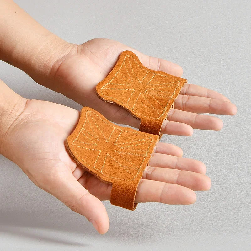Leather Weight Lifting Training Gloves Palm Protection For Weights