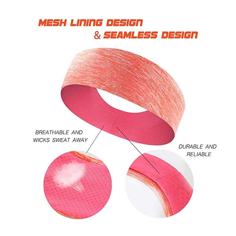 3 Pack Sweatband for Men/Women Elastic Sport Headbands