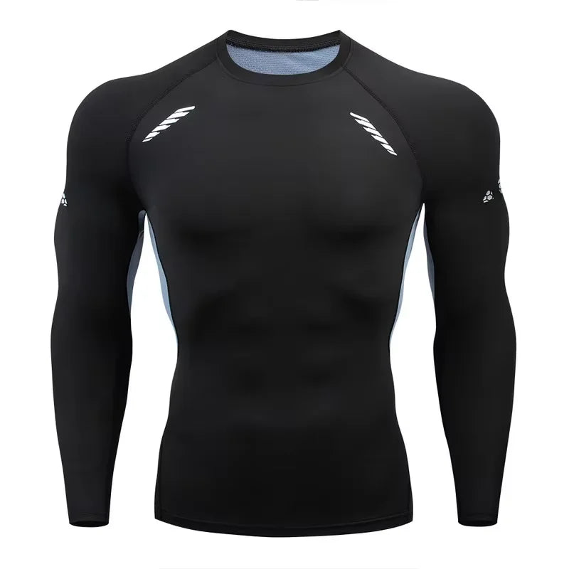 Men's Long Sleeve Compression Shirt for Running and Fitness
