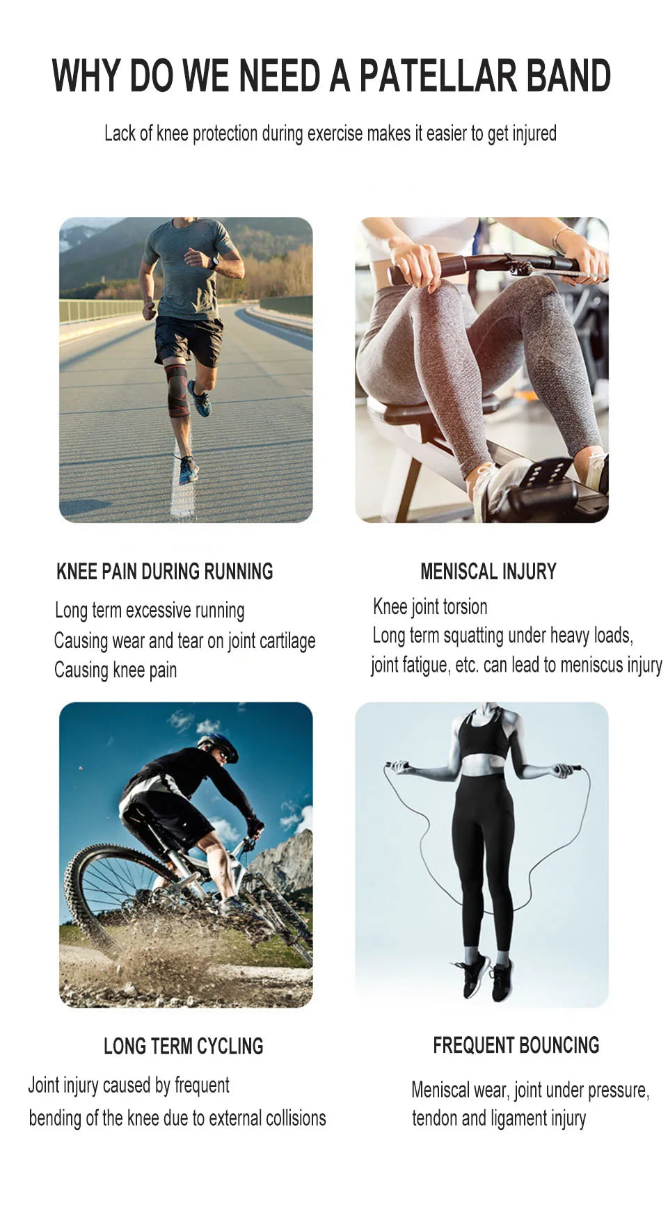 1Piece Patella Knee Brace Compression Support for Men Women