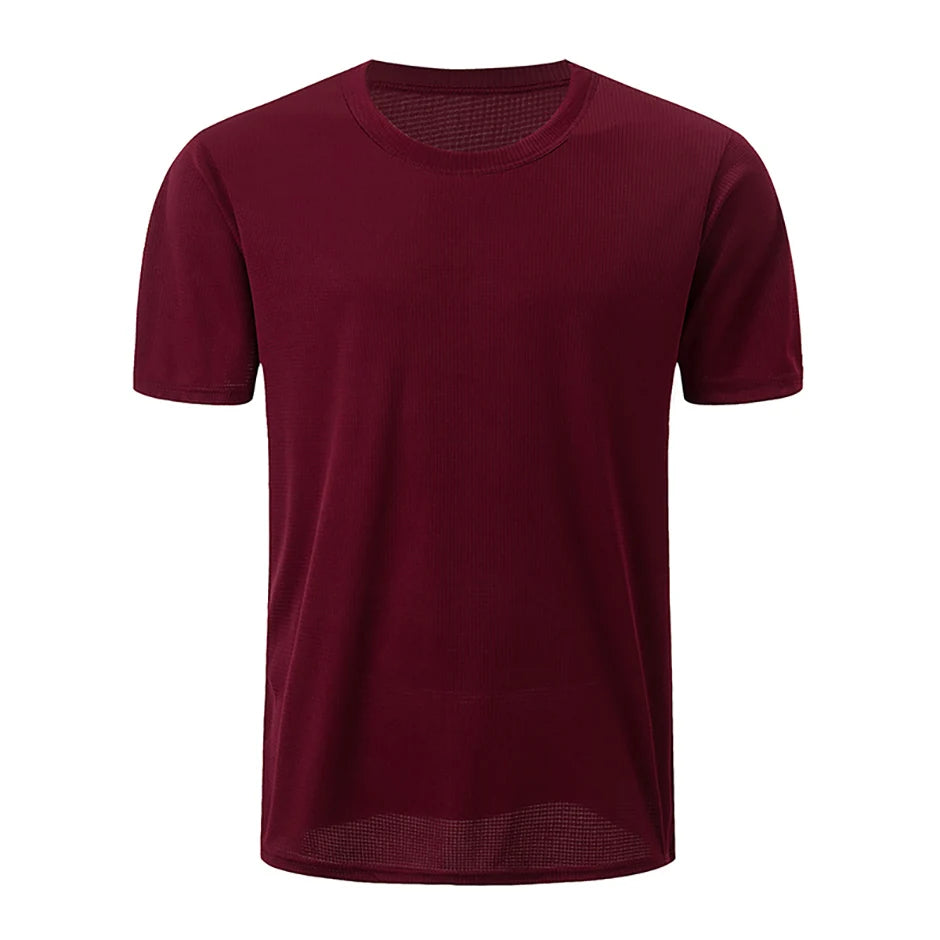 Men's Solid Color Sports Short Sleeve Fitness Shirt